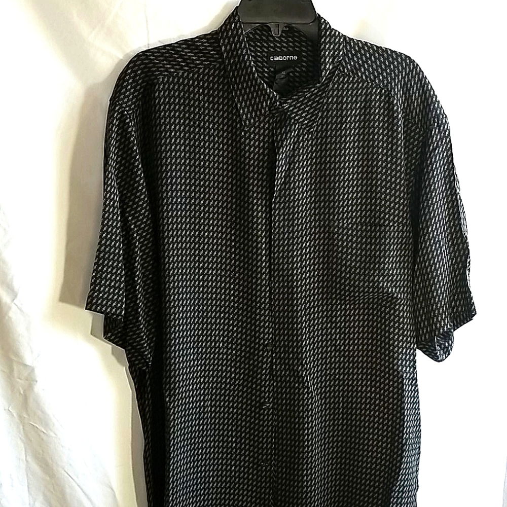 Claiborne Mens Short Sleeve Button Down Shirt